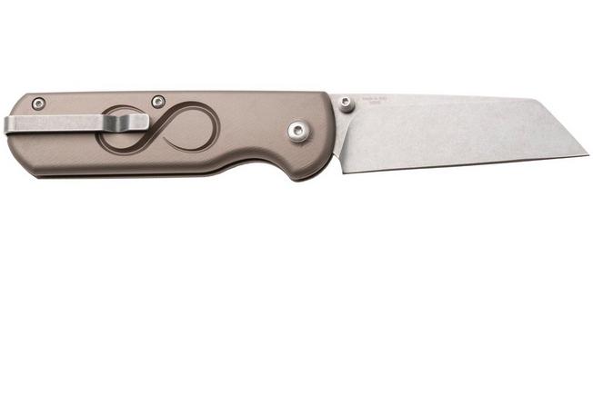 Obraz dla Nóż składany Straightline Rox RX-ATI, Stonewashed M390, Titanium Anodized Aluminum, projekt Rossella Visintin & Igor Bortolussi