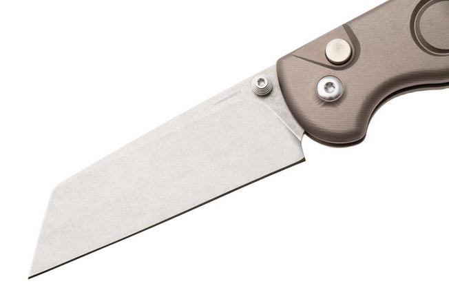 Obraz dla Nóż składany Straightline Rox RX-ATI, Stonewashed M390, Titanium Anodized Aluminum, projekt Rossella Visintin & Igor Bortolussi