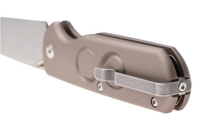 Obraz dla Nóż składany Straightline Rox RX-ATI, Stonewashed M390, Titanium Anodized Aluminum, projekt Rossella Visintin & Igor Bortolussi