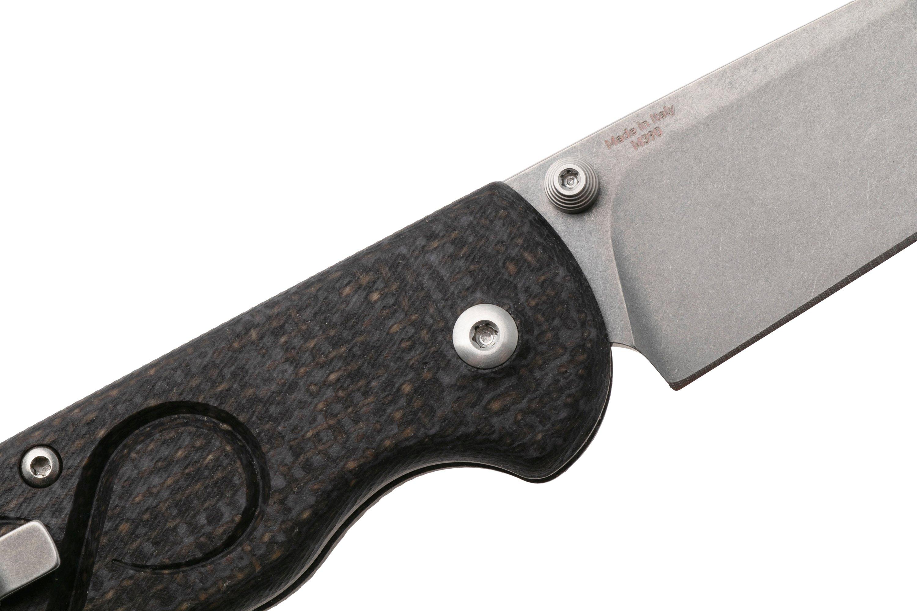 Straightline Rox RX-BB, Stonewashed M390, Brown Burlap Micarta pocket ...