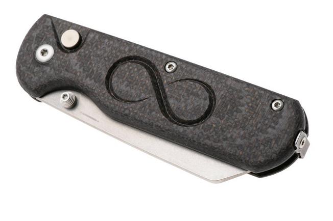 Image for Straightline Rox RX-BB, Stonewashed M390, Brown Burlap Micarta pocket knife, Rossella Visintin & Igor Bortolussi design