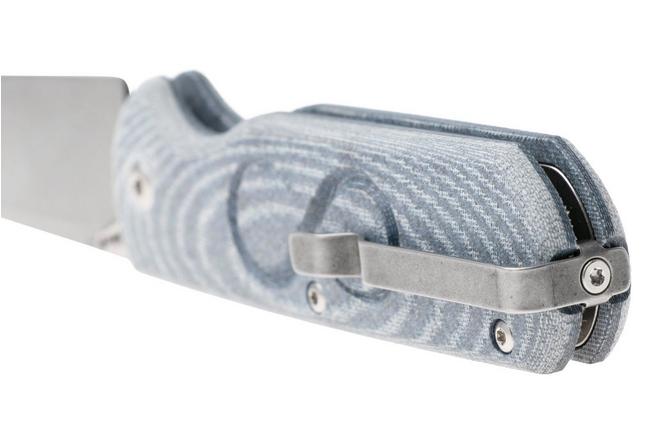 Imagen para Straightline Rox RX-DC, Stonewashed M390, Denim Canvas Micarta, navaja, diseño de Rossella Visintin & Igor Bortolussi