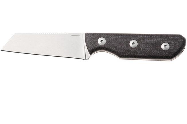 Afbeelding voor StraightLine Scorer SC-BB Stonewashed MagnaCut, Brown Burlap Micarta, vaststaand mes