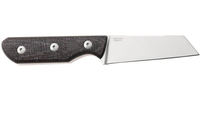 Afbeelding voor StraightLine Scorer SC-BB Stonewashed MagnaCut, Brown Burlap Micarta, vaststaand mes