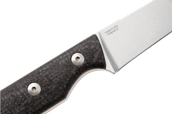 Afbeelding voor StraightLine Scorer SC-BB Stonewashed MagnaCut, Brown Burlap Micarta, vaststaand mes