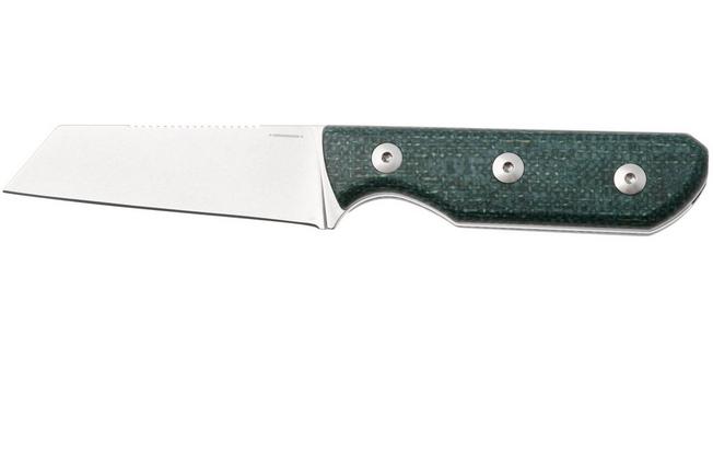 Afbeelding voor StraightLine Scorer SC-GB Stonewashed MagnaCut, Green Burlap Micarta, vaststaand mes