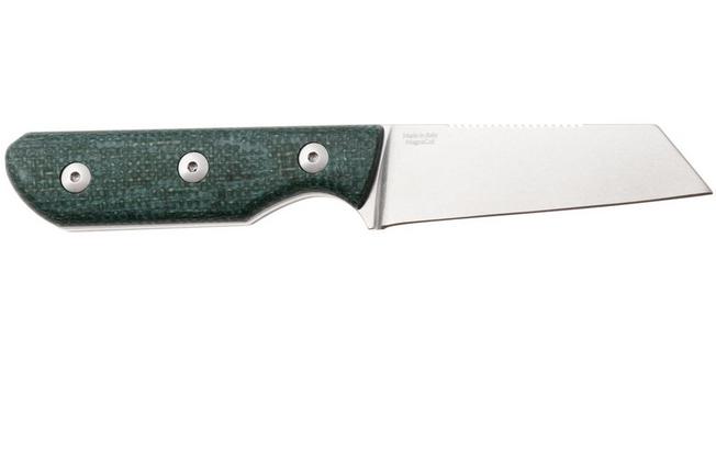 Afbeelding voor StraightLine Scorer SC-GB Stonewashed MagnaCut, Green Burlap Micarta, vaststaand mes