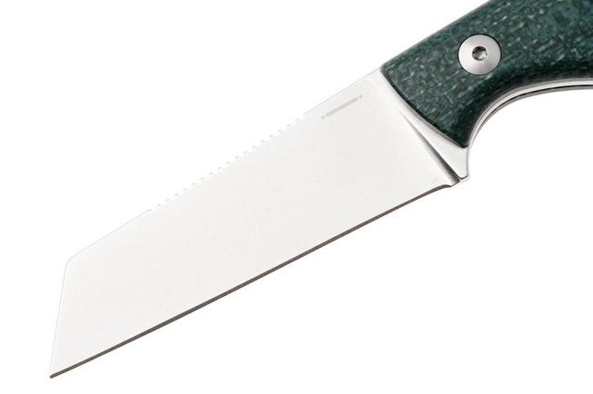 Afbeelding voor StraightLine Scorer SC-GB Stonewashed MagnaCut, Green Burlap Micarta, vaststaand mes