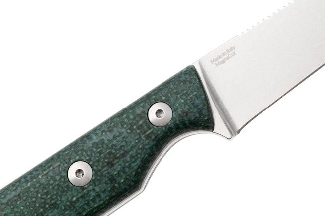 Afbeelding voor StraightLine Scorer SC-GB Stonewashed MagnaCut, Green Burlap Micarta, vaststaand mes