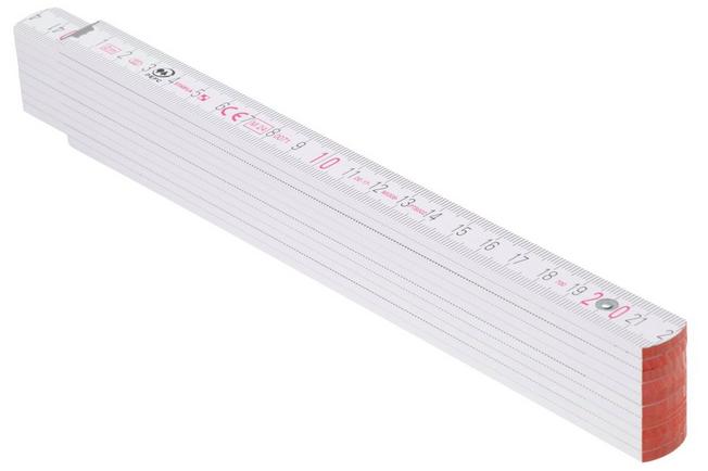 Afbeelding voor Stabila Wooden Folding Rule Type 1707 01334 houten duimstok met hoekindeling wit, 2 m