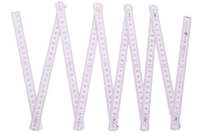 Afbeelding voor Stabila Wooden Folding Rule Type 1707 01334 houten duimstok met hoekindeling wit, 2 m