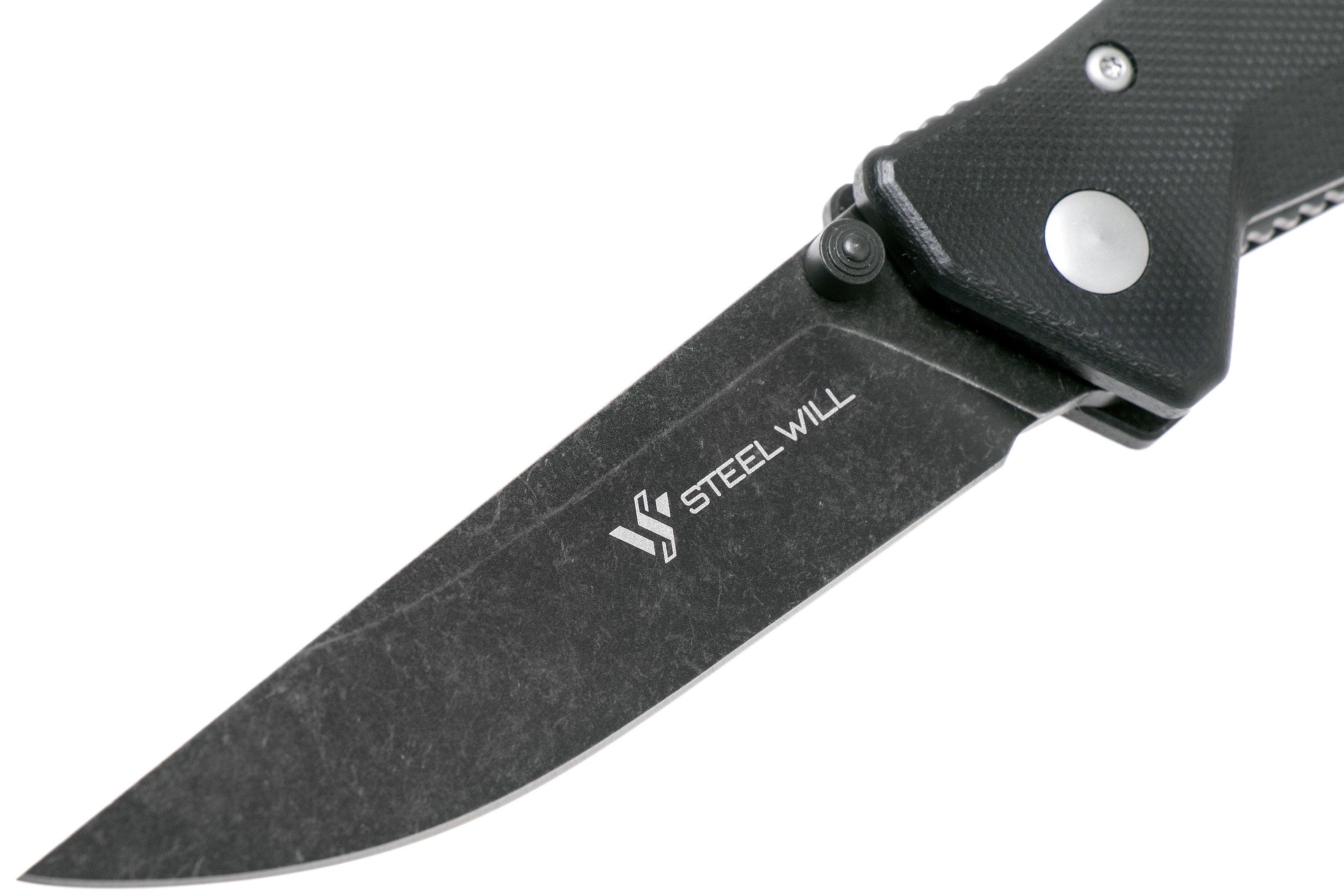 Steel Will Daitengu F11-09 Black G10, Blackwashed | Advantageously ...