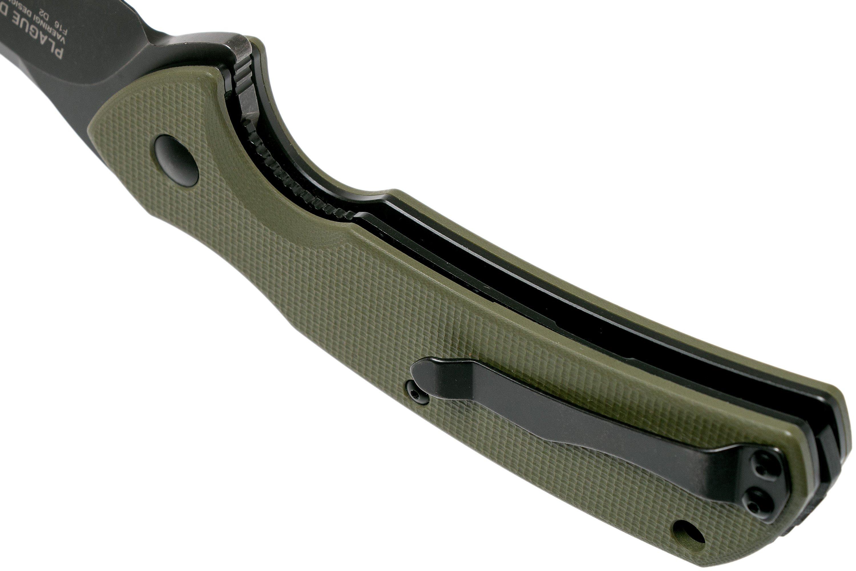 Steel Will Plague Doctor F16-33, OD green black, pocket knife ...