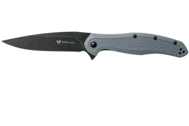 Image for Steel Will Intrigue F45-15 Blackwashed Grey FRN pocket knife