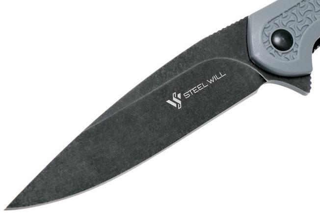 Image for Steel Will Intrigue F45-15 Blackwashed Grey FRN pocket knife