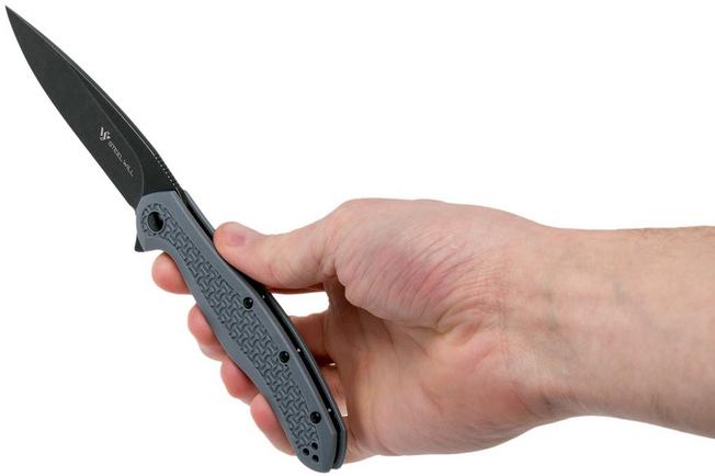 Image for Steel Will Intrigue F45-15 Blackwashed Grey FRN pocket knife