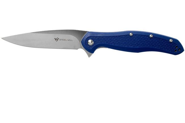 Imagen para Steel Will Intrigue F45-17 Blue FRN, Red Standoffs, navaja