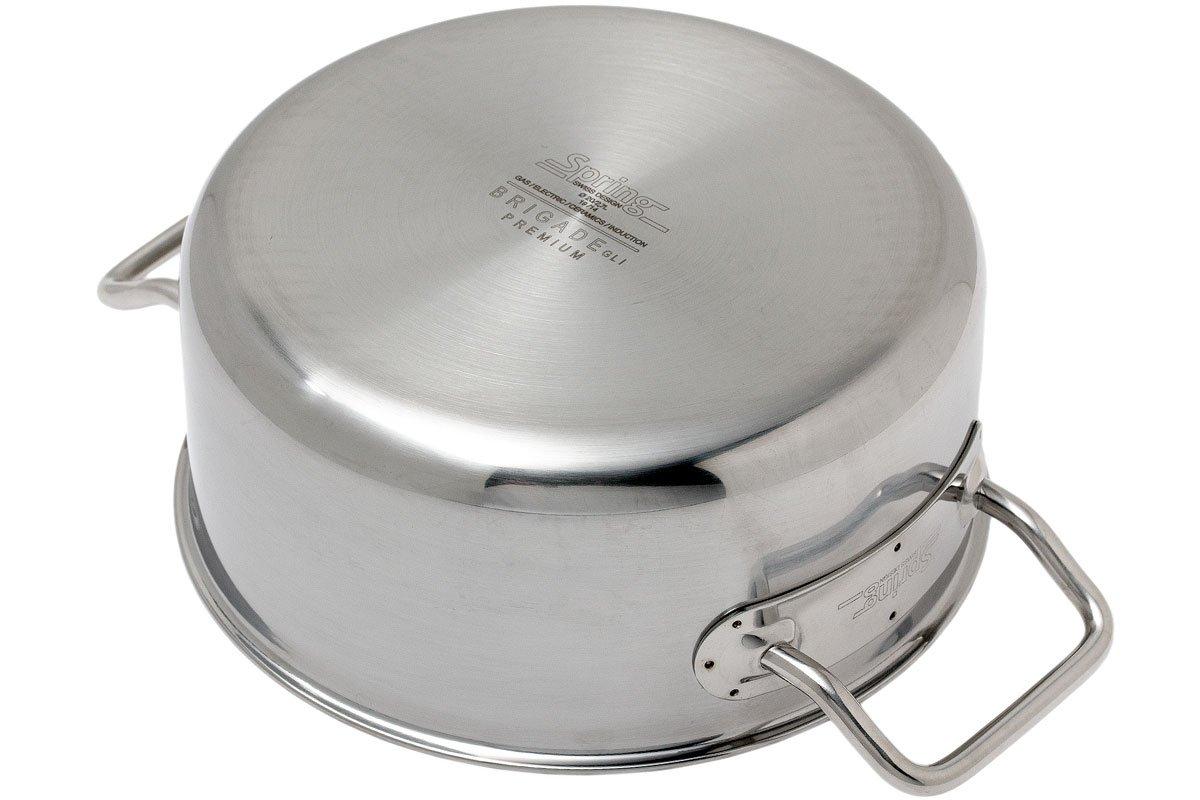 Spring 415580622 Brigade Premium - Pentola con coperchio, 22 cm