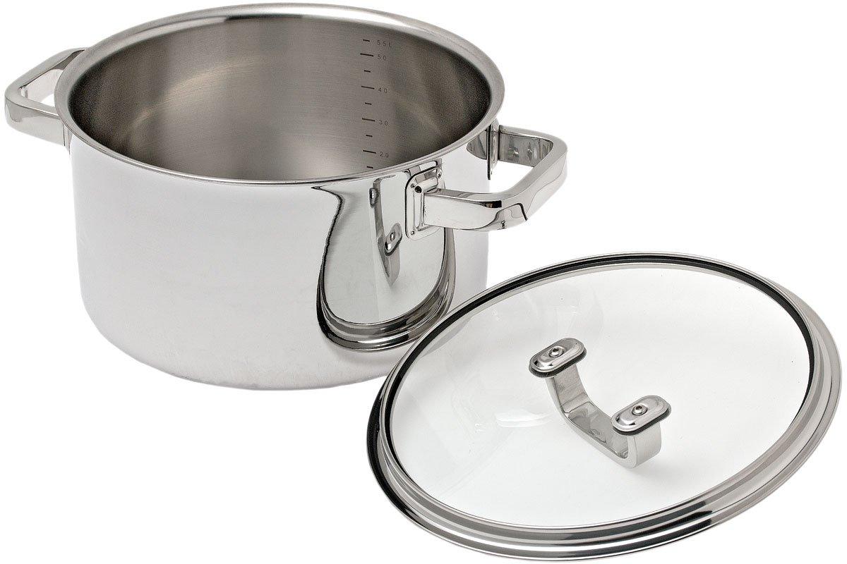 Spring 0285580624 Cristal Meat/Vegetable Pan with Lid, Stainless Steel, Silver, 23.5 x 30.7 x 34 cm