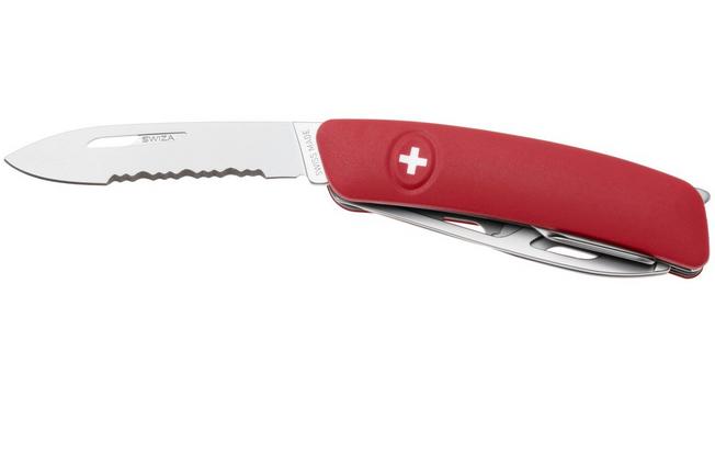 Afbeelding voor Swiza CH05T R AM, KCR.0056.1900, Red Helvetix, Zwitsers zakmes, partly serrated, 7 tools
