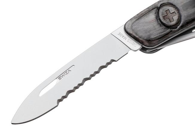 Afbeelding voor Swiza CH05T R AM, KCR.0056.6510, Laminate Black, Zwitsers zakmes, partly serrated, 7 tools