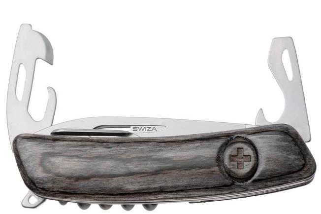 Afbeelding voor Swiza CH05T R AM, KCR.0056.6510, Laminate Black, Zwitsers zakmes, partly serrated, 7 tools