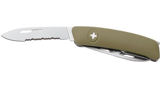 Afbeelding voor Swiza CH05T R AM, KCR.0056.1050, Olive Green, Zwitsers zakmes, partly serrated, 7 tools