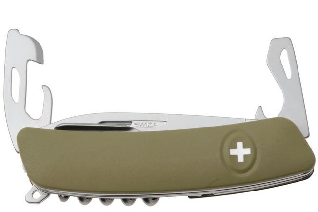 Afbeelding voor Swiza CH05T R AM, KCR.0056.1050, Olive Green, Zwitsers zakmes, partly serrated, 7 tools