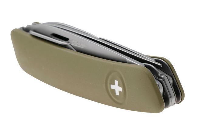 Afbeelding voor Swiza CH05T R AM, KCR.0056.1050, Olive Green, Zwitsers zakmes, partly serrated, 7 tools