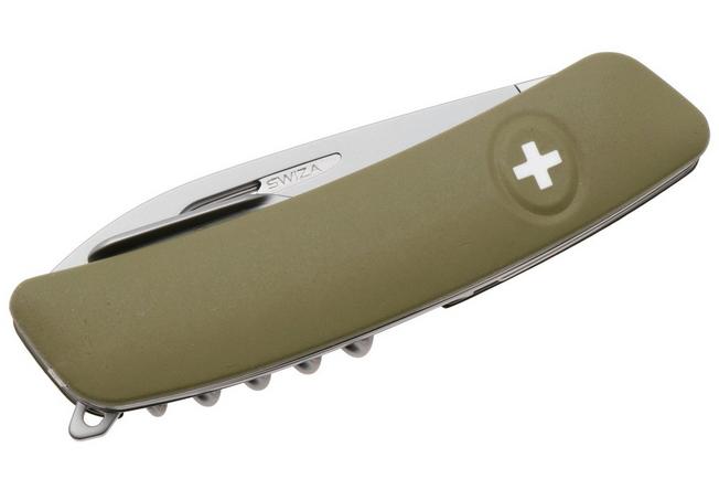 Afbeelding voor Swiza CH05T R AM, KCR.0056.1050, Olive Green, Zwitsers zakmes, partly serrated, 7 tools