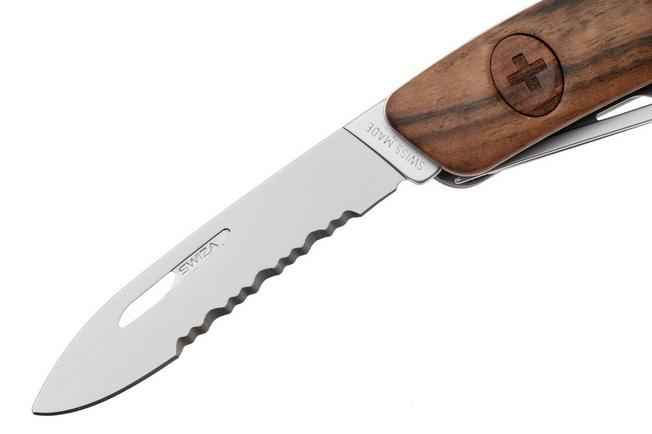 Afbeelding voor Swiza CH05T R AM, KCR.0056.6300, Walnut, Zwitsers zakmes, partly serrated, 7 tools