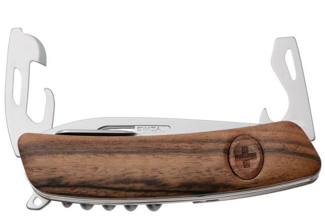Afbeelding voor Swiza CH05T R AM, KCR.0056.6300, Walnut, Zwitsers zakmes, partly serrated, 7 tools