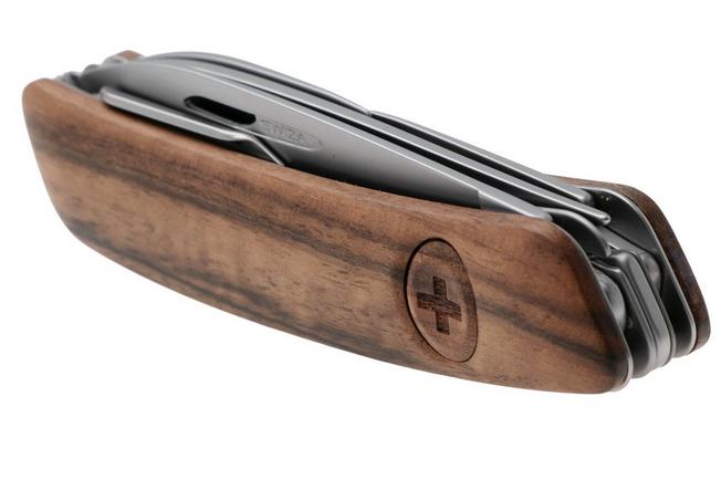 Afbeelding voor Swiza CH05T R AM, KCR.0056.6300, Walnut, Zwitsers zakmes, partly serrated, 7 tools