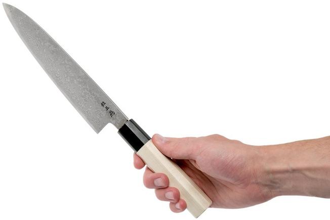 CUCHILLO JAPONES EN ACERO DAMASCO 45 CAPAS COCINERO 210 MM