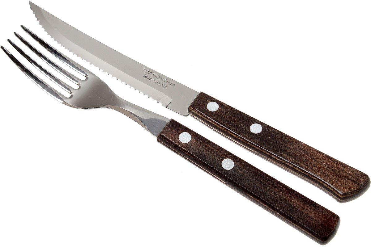 Churrasco BBQ 12 Piece Polywood Fork and Steak Knife Set