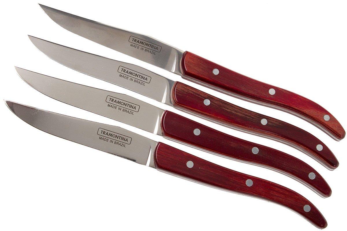 Vintage Stainless Steel Tramontina Brazil 4 Piece Steak Knife Set NEW Seal  Pack Made in Brazil Maintenance Free Never Needs Sharpening 