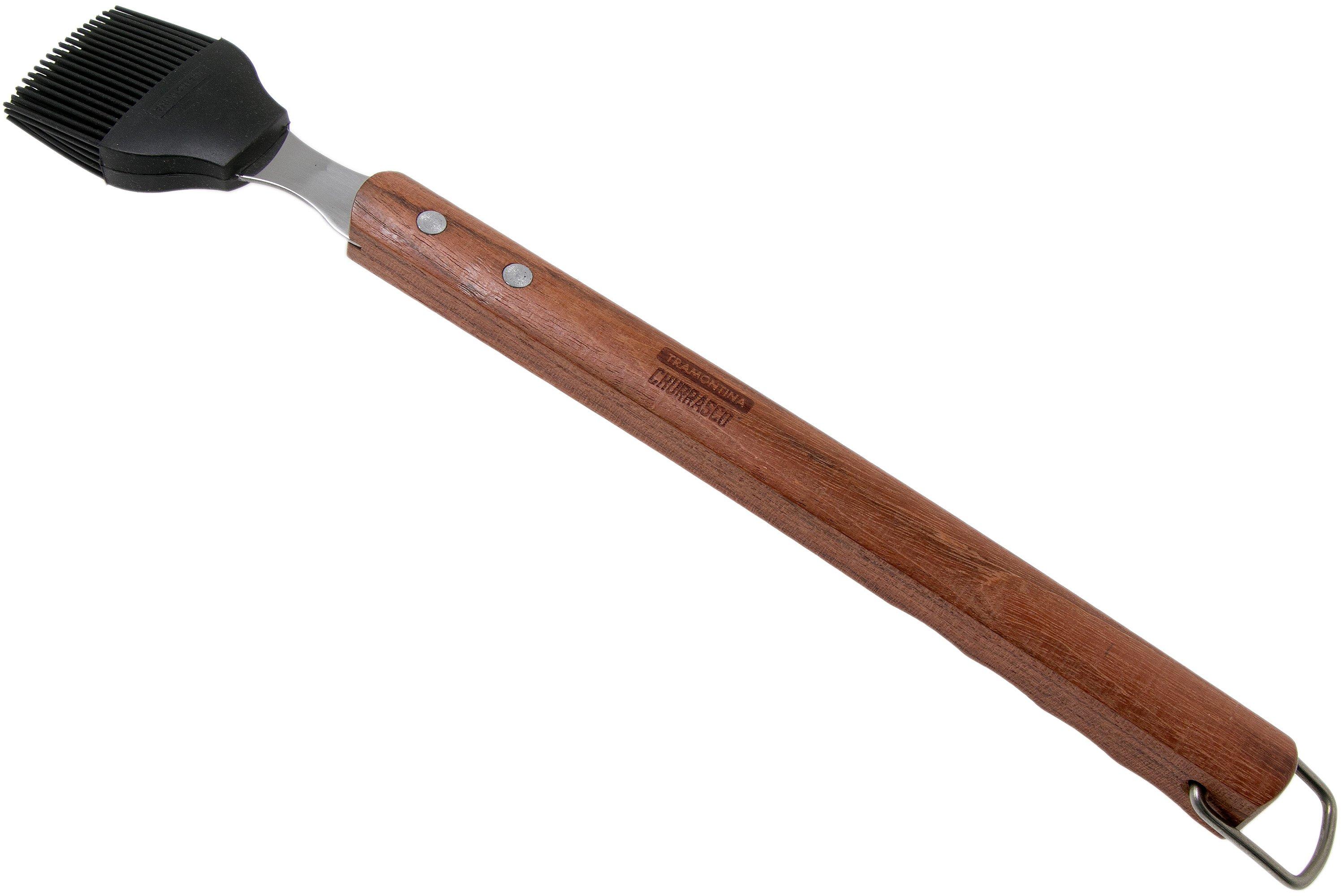 Cepillo Limpiador De Parrillas Tramontina - Con Raspador De Acero Inoxidable, Mango De Polipropileno Negro
