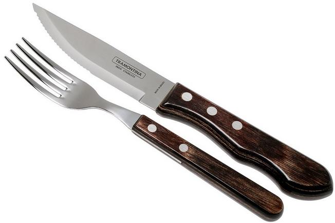 Tramontina 6 Piece Churrasco Jumbo Steak Knife Set Brown