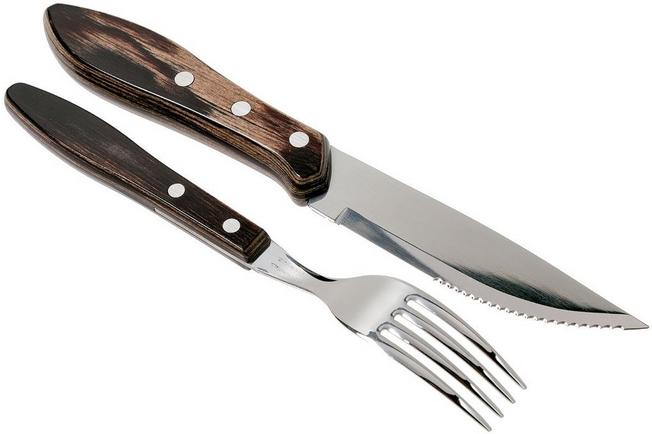 BOKER Premiun Meat Fork, Carving & Steak Knives & Sharpening Tool