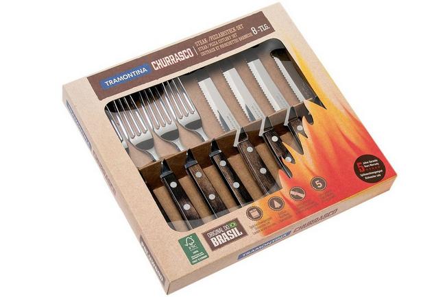 TRAMONTINA CHURRASCO BLACK 8 PIECE BBQ KNIFE SET