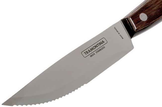 TRAMONTINA Coltello Cucina 6'', Lama Acciaio Inox, Manico Polywood Marrone  Scuro