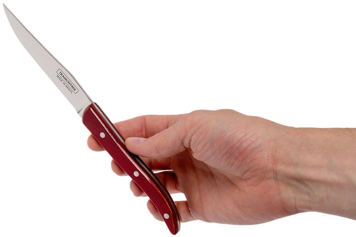 Tramontina Steakmesser-Set Spanish Style – 6-teilig, Edelstahl, Holzgriff, Für Steak & Pizza