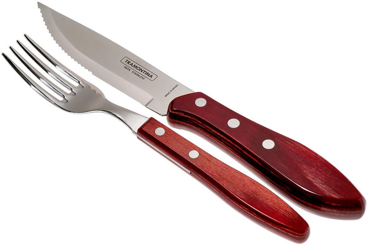 Tramontina Churrasco 92000-007, Set di posate per bistecca e pizza da 4
