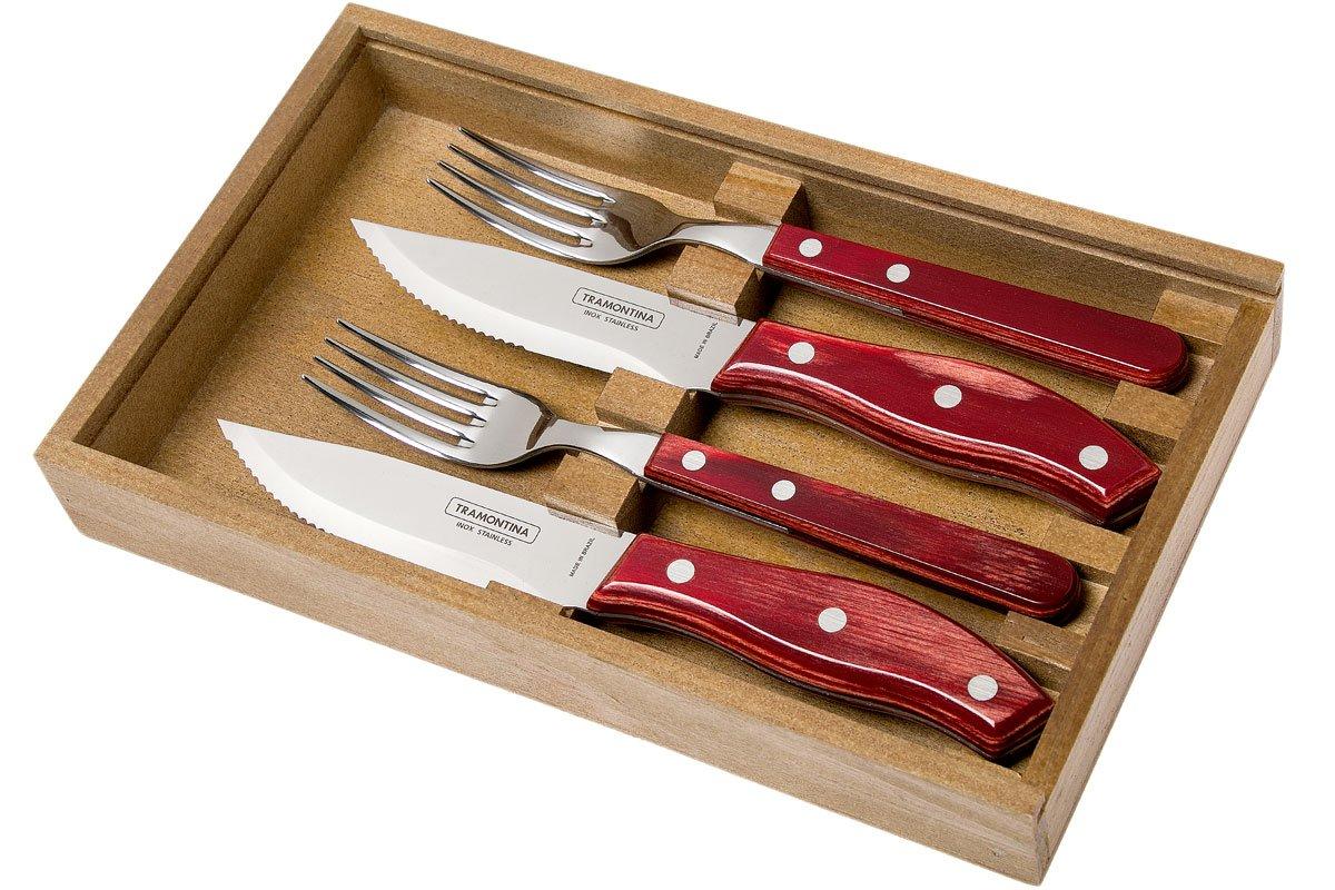 Tramontina Churrasco Premium Rio Grande steak cutlery set red 4piece