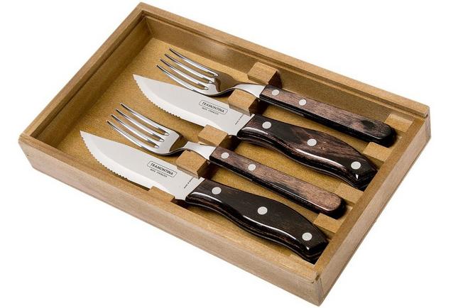 Tramontina 6 Piece Churrasco Jumbo Steak Knife Set Brown