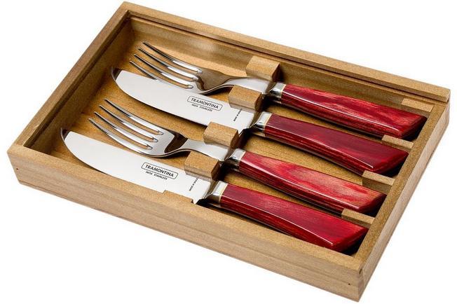 Image for Tramontina Churrasco Premium Pampas steak cutlery set red 4-piece