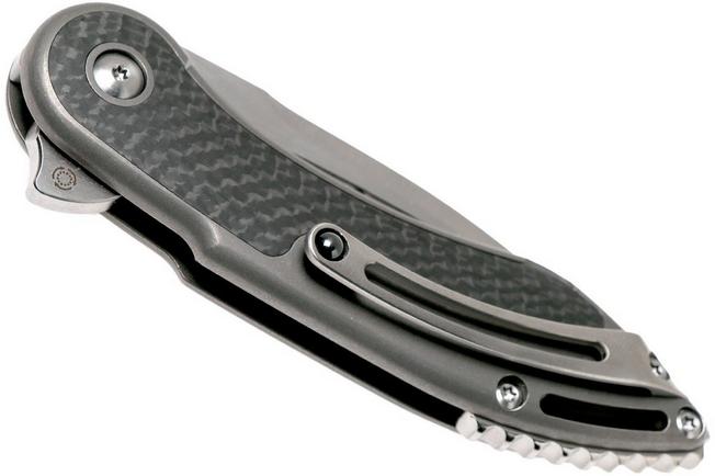 Image for Todd Begg Mini Glimpse CF Inlay, Satin Blade, Silver Handle pocket knife