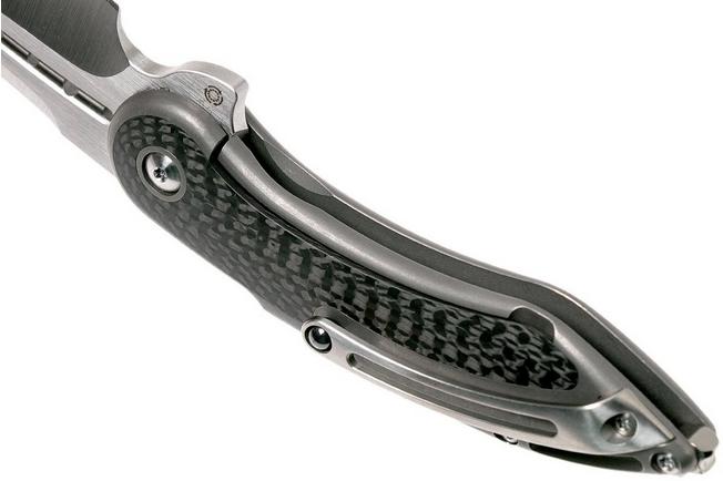 Image for Todd Begg Mini Glimpse CF Inlay, Satin Blade, Silver Handle pocket knife