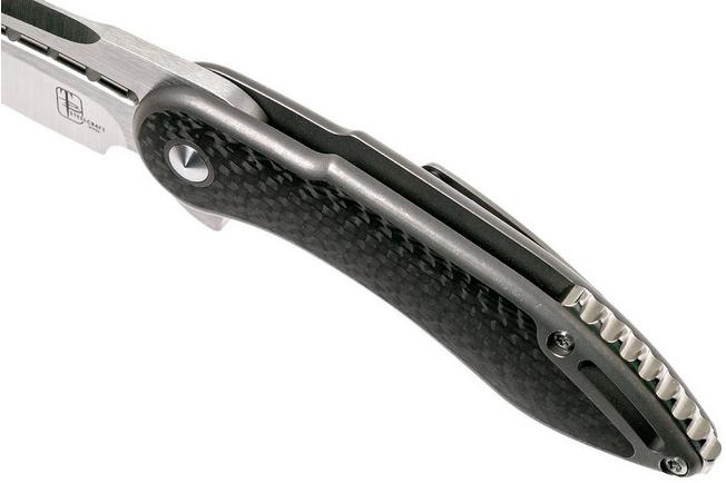Image for Todd Begg Mini Glimpse CF Inlay, Satin Blade, Silver Handle pocket knife