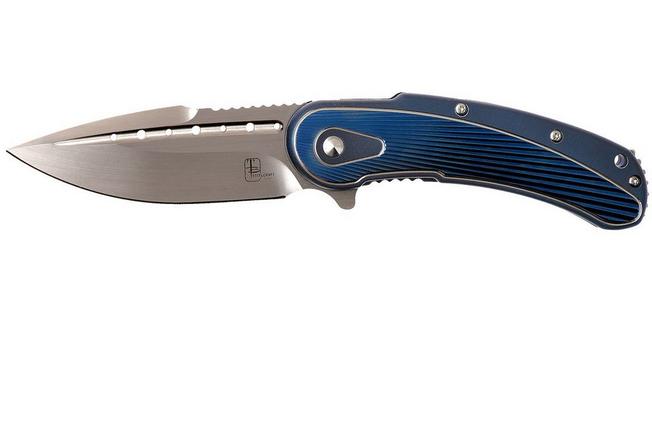 Image for Todd Begg Steelcraft Bodega, satin blade, blue fan handle SCB225FS